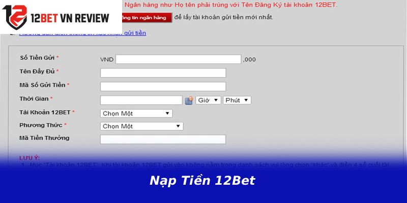 Nạp Tiền 12Bet